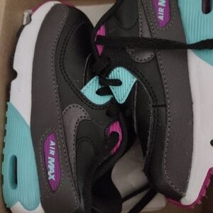 Nike Kids Air Max Sneakers in Black, Teal & Pink